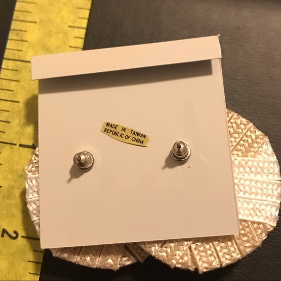 Tan & White Thread Color Block Wrapped Earrings - Picture 3 of 8